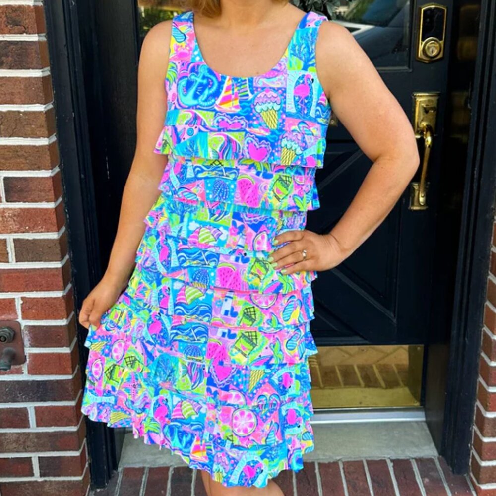 Beachtime Modern Mosaic Cha Cha Dress